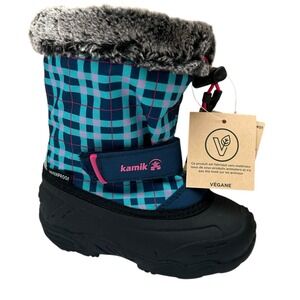 Kamik Toddler Girls Waterproof Snow Winter Boots Size 10 Aqua Pink Navy Teal